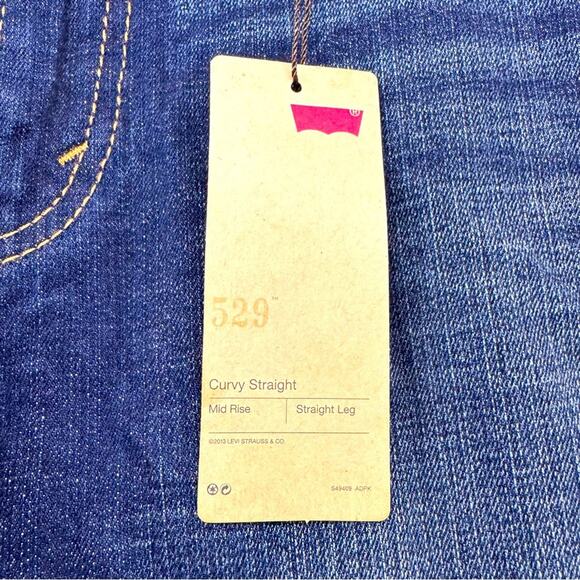 NWT Levi’s 529 Stretch Mid-Rise Curvy Straight Leg Jeans size 16S/33 - Picture 5 of 7